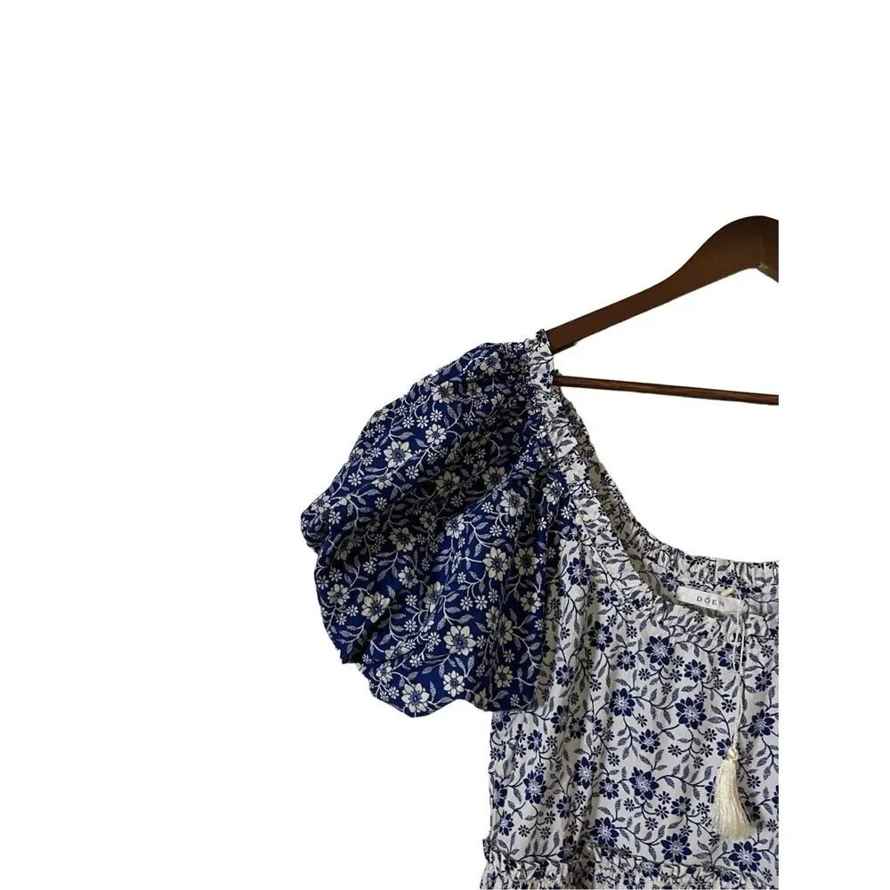 Doen Blue and White Floral Midi Dress - Picture 12 of 16